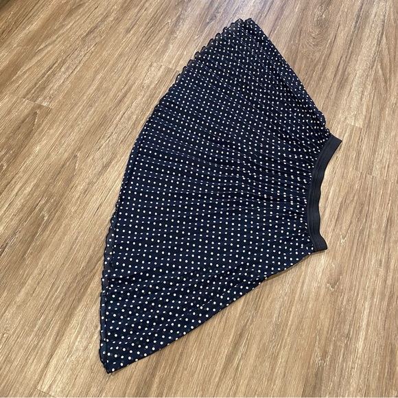 Forever 21 Navy Blue Pleated Polka Dot Skirt Women’s Size Medium - Picture 7 of 11